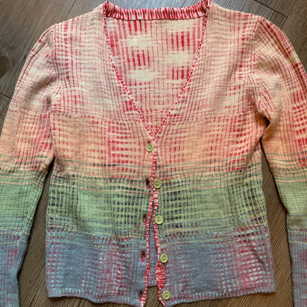 Vintage rainbow ombre cardigan sweater